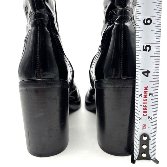 Jeffrey Campbell MAXEN 2 Black Patent Leather Block Heel Platform Boots Size 7 - Picture 9 of 16